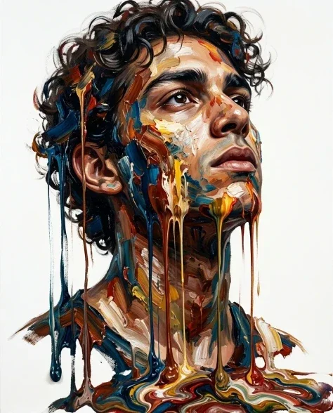 Hyper-Realistic Abstract Oil Portrait of a Young Man 4