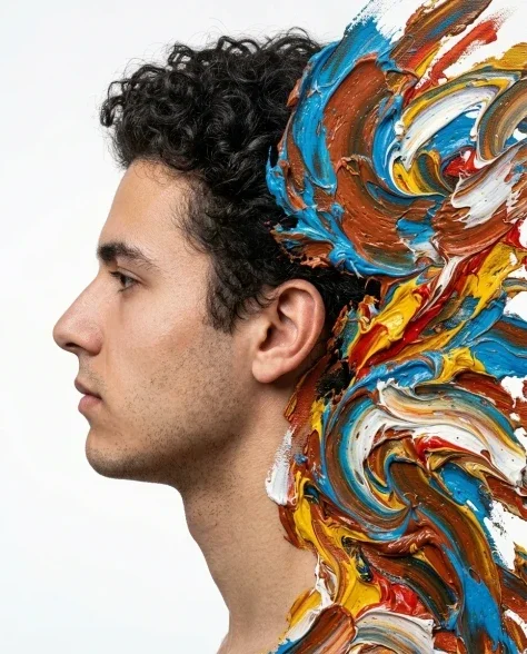 Hyper-Realistic Abstract Oil Portrait of a Young Man 5