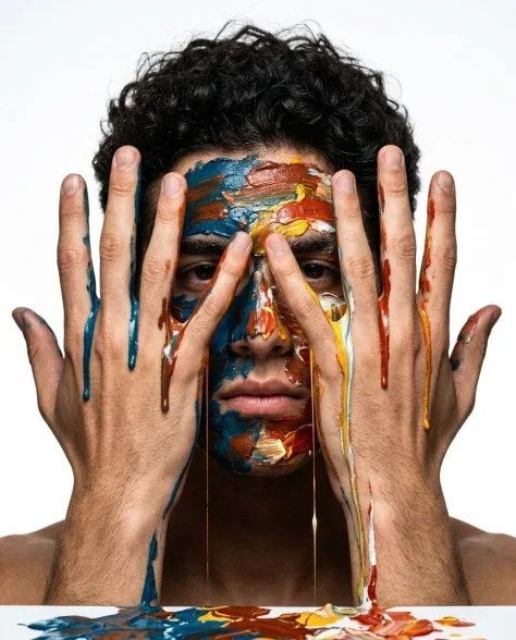 Hyper-Realistic Abstract Oil Portrait of a Young Man 6