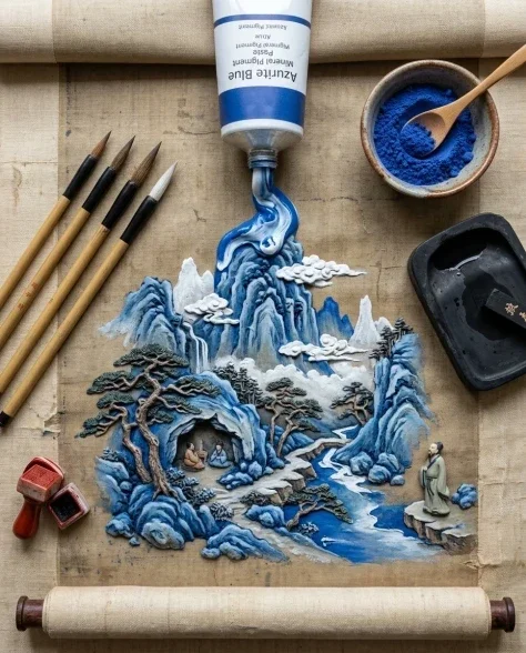 Traditional Landscape Pigment Tube Squeeze Diorama 3