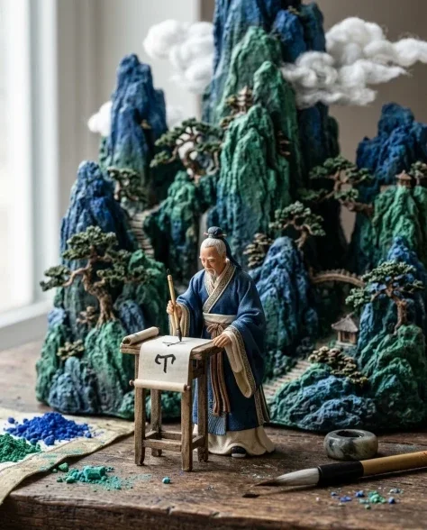 Traditional Landscape Pigment Tube Squeeze Diorama 4
