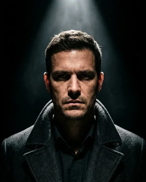 Dramatic Spotlight Portrait in Total Darkness 3