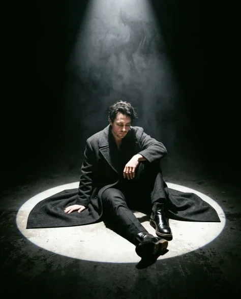 Dramatic Spotlight Portrait in Total Darkness 6