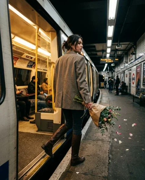 Cinematic Subway Platform Portrait with Motion Blur 7