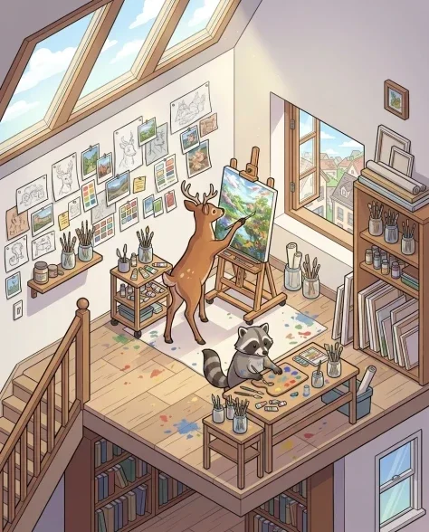 Isometric 2.5D Architectural Slice of Animal Community 4