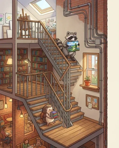 Isometric 2.5D Architectural Slice of Animal Community 5