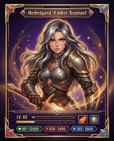 Character Card Visual from Profile Image 1 — Nano Banana AI Prompt: The character is presented as a bust-up shot centered on the card, recreated in...