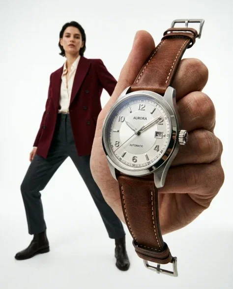 Low-Angle Fashion Campaign with Luxury Watch 1