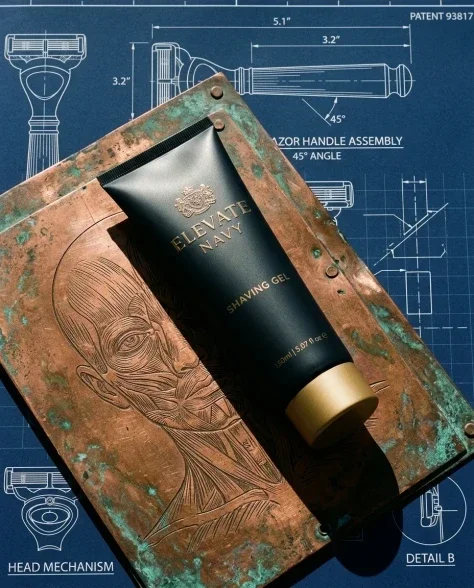 Luxury Grooming Product Photography on Copper Plates 5