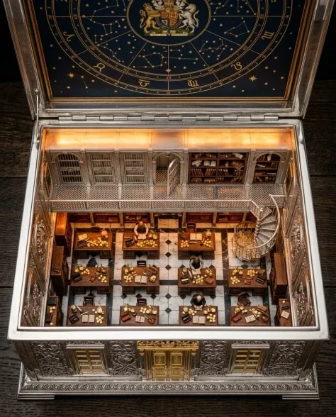 Ornate Box Diorama of a Royal Treasury Counting Room 6