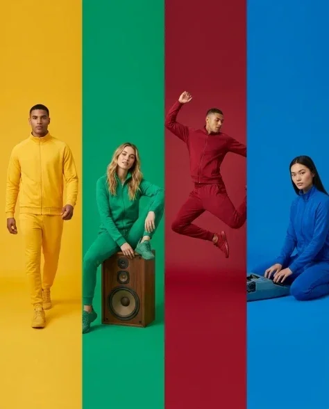 Split-Screen Color-Blocked Fashion Editorial 1