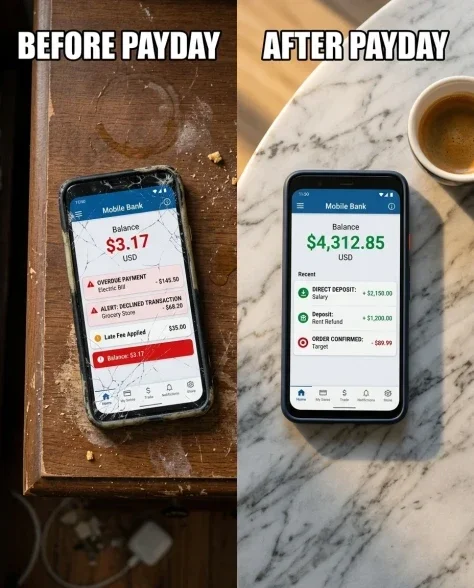 Before and After Payday Split Scene Meme 6