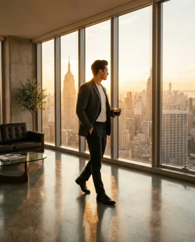 Before and After Payday Split Scene Meme 7 — Nano Banana AI Prompt: An ultra-realistic cinematic photograph of the young man walking confidently tow...