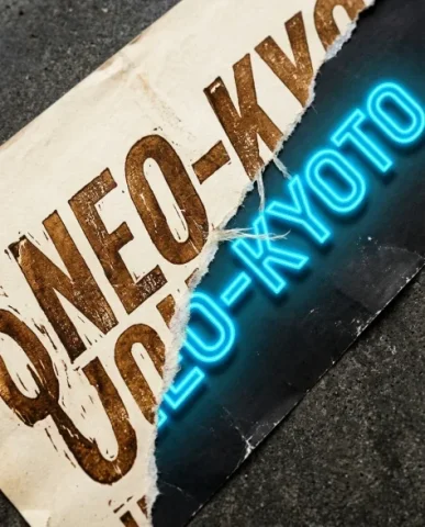 Torn Poster Revealing Two Contrasting Eras of a Historic City 5 — Nano Banana AI Prompt: An extreme close-up photograph of t he poster's title typography where it transi...
