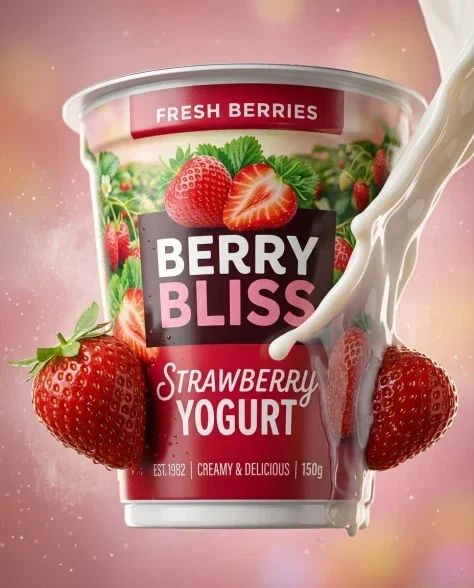Ultra-Realistic Yogurt Product Photography with Splash 2