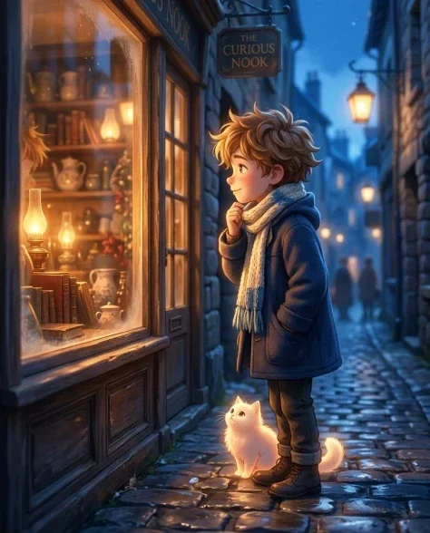 Anime Cinematic Scene in European Cobblestone Alley 3