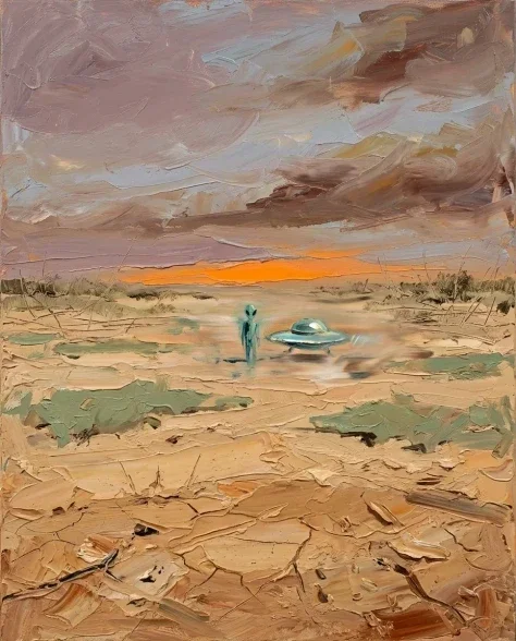 Surreal Alien Figure in Energetic Painterly Style 3