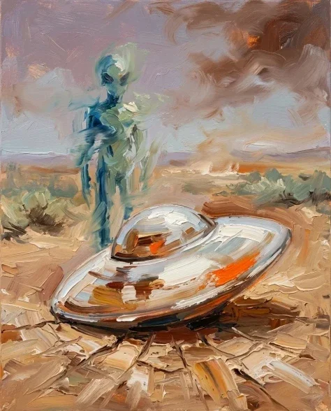 Surreal Alien Figure in Energetic Painterly Style 4