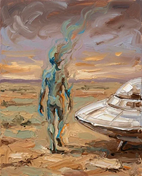 Surreal Alien Figure in Energetic Painterly Style 5