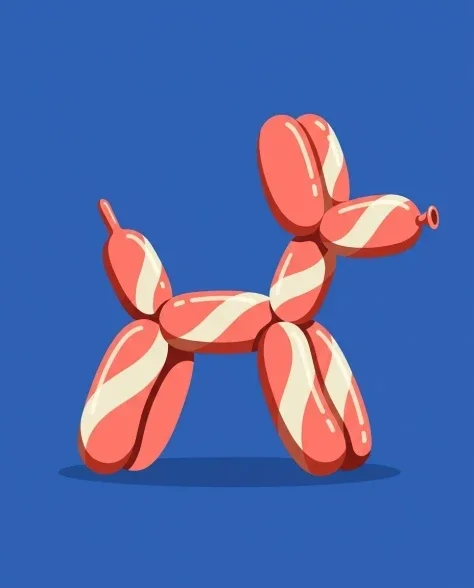 Retro Minimalist Balloon Dog Illustration 3