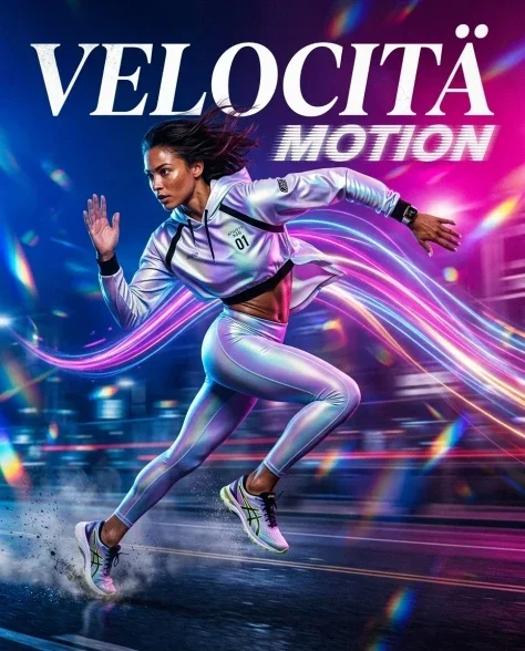 Dynamic Futuristic Athletic Fashion Advertisement 4