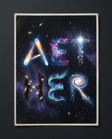 Decorative Cinematic Title Font Evoking Word Meaning 6 — Nano Banana AI Prompt: Dramatic backlighting with electric white-blue flashes creating silhouette edges...