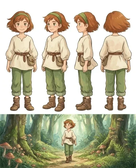 Character Turnaround Sheet in Whimsical Animation Style 1