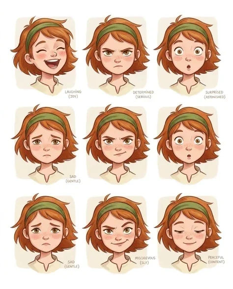 Character Turnaround Sheet in Whimsical Animation Style 3