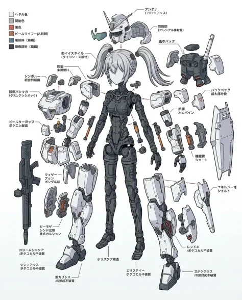 Full Armor Mecha Girl Collectible Model Kit Concept 3