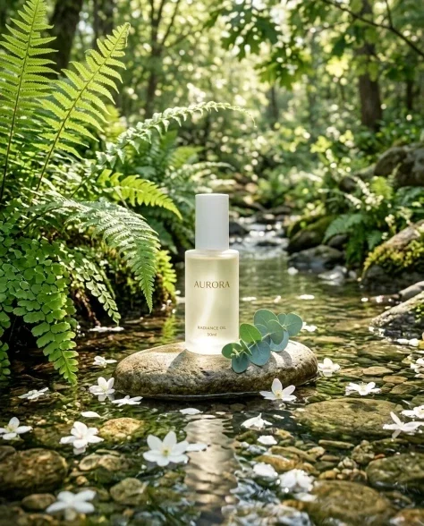 Eco-Friendly Skincare Bottle in Serene Natural Setting 6
