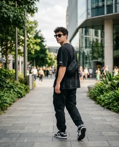 Ultra-Realistic Streetwear Portrait in Urban Setting 6 — Nano Banana AI Prompt: An ultra-realistic close-up portrait of a young man from the upper chest up in a...