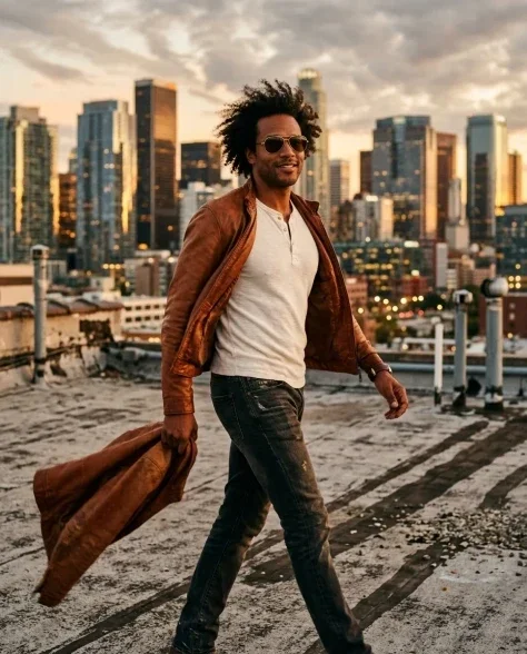 Cinematic Rooftop Portrait at Golden Hour 5