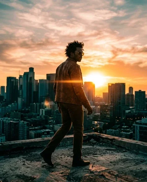 Cinematic Rooftop Portrait at Golden Hour 7
