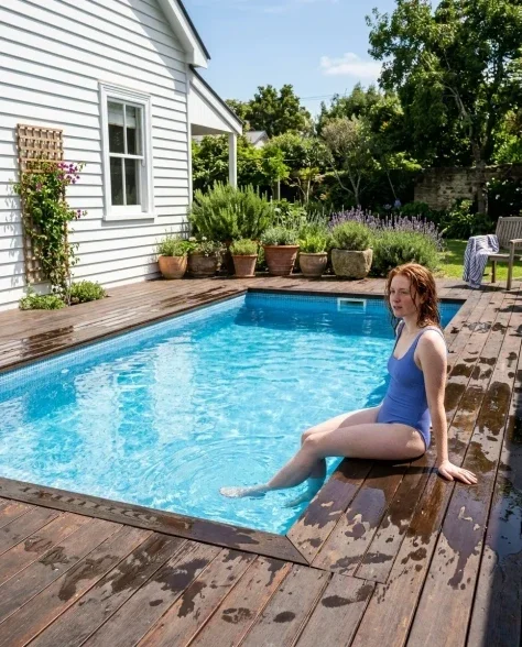 Sun-Soaked Poolside Relaxation Portrait 7