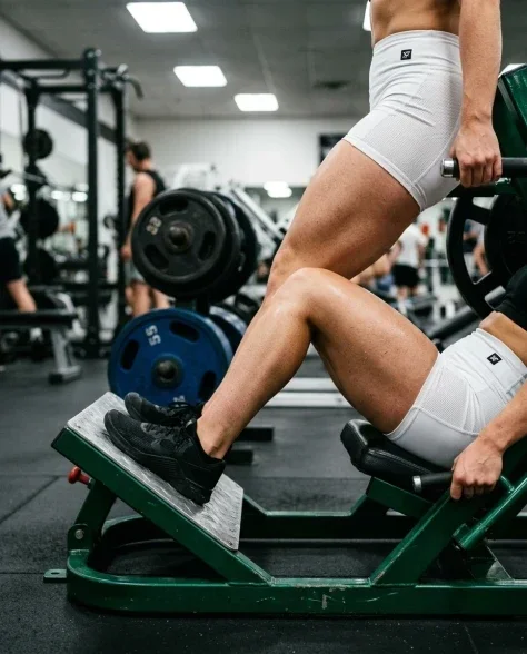 Hyper-Realistic Fitness Editorial on a Leg Press Machine 3