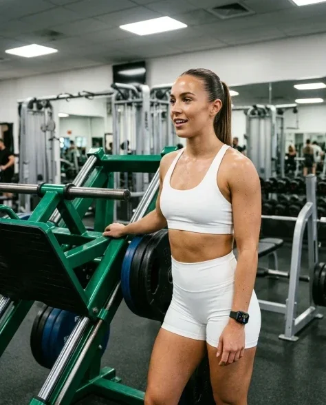 Hyper-Realistic Fitness Editorial on a Leg Press Machine 4
