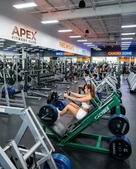 Hyper-Realistic Fitness Editorial on a Leg Press Machine 7