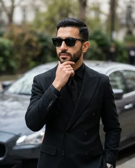 Editorial Street-Style Portrait with Luxury Car 1