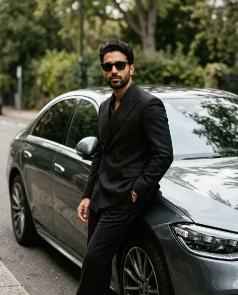 Editorial Street-Style Portrait with Luxury Car 2