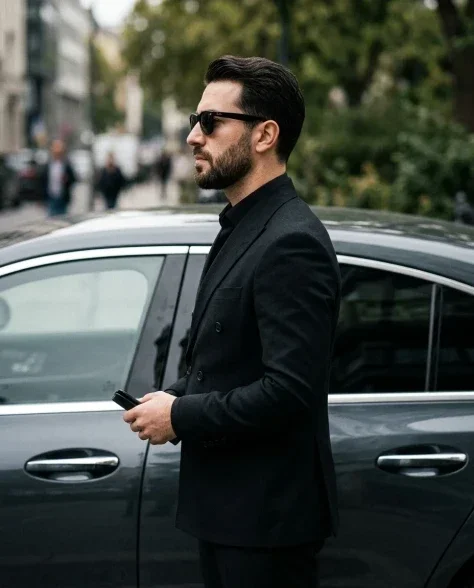 Editorial Street-Style Portrait with Luxury Car 5