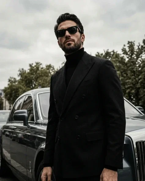 Editorial Street-Style Portrait with Luxury Car 7