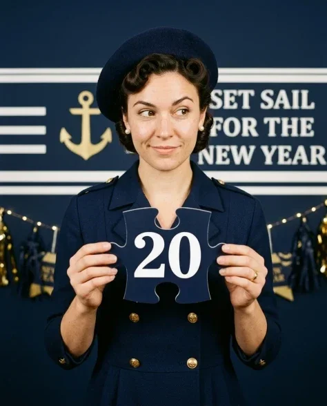Four-Panel Puzzle Grid New Year Celebration 2