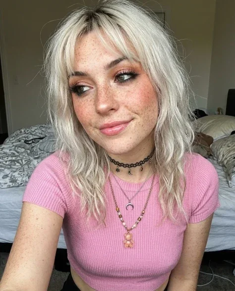 Photorealistic Influencer Close-Up Selfie with Layered Necklaces 1