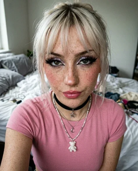 Photorealistic Influencer Close-Up Selfie with Layered Necklaces 2