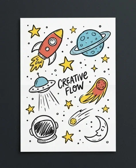 Hand-Drawn Doodles Creative Flow Sketchbook Poster 4