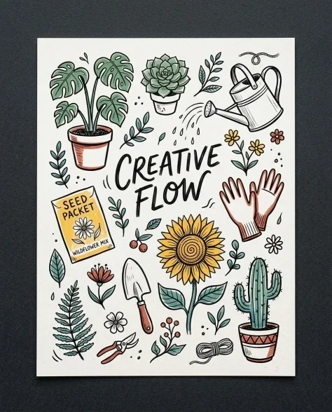 Hand-Drawn Doodles Creative Flow Sketchbook Poster 5