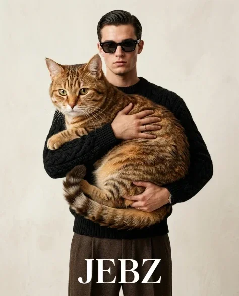 Surreal Oversized Cat Fashion Studio Editorial 1