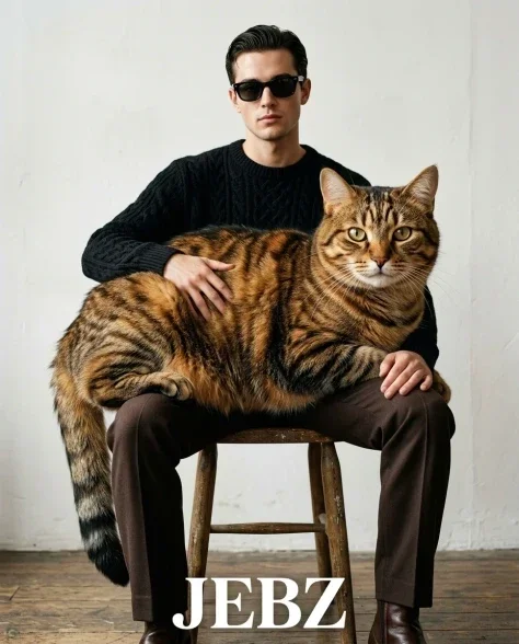 Surreal Oversized Cat Fashion Studio Editorial 2