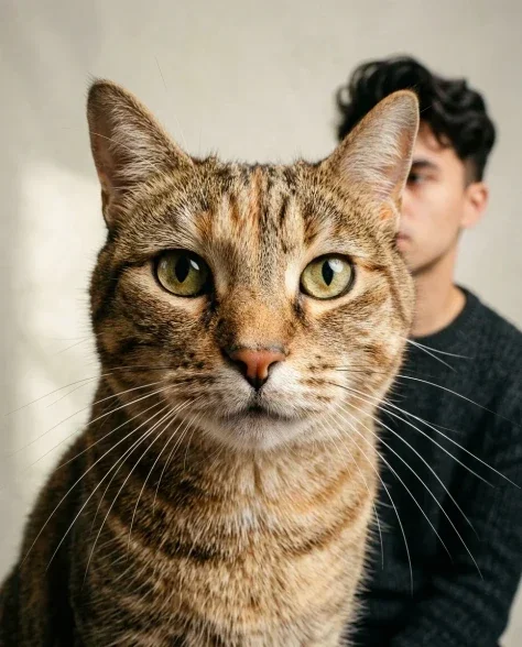 Surreal Oversized Cat Fashion Studio Editorial 4