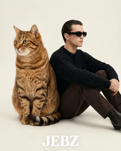 Surreal Oversized Cat Fashion Studio Editorial 6